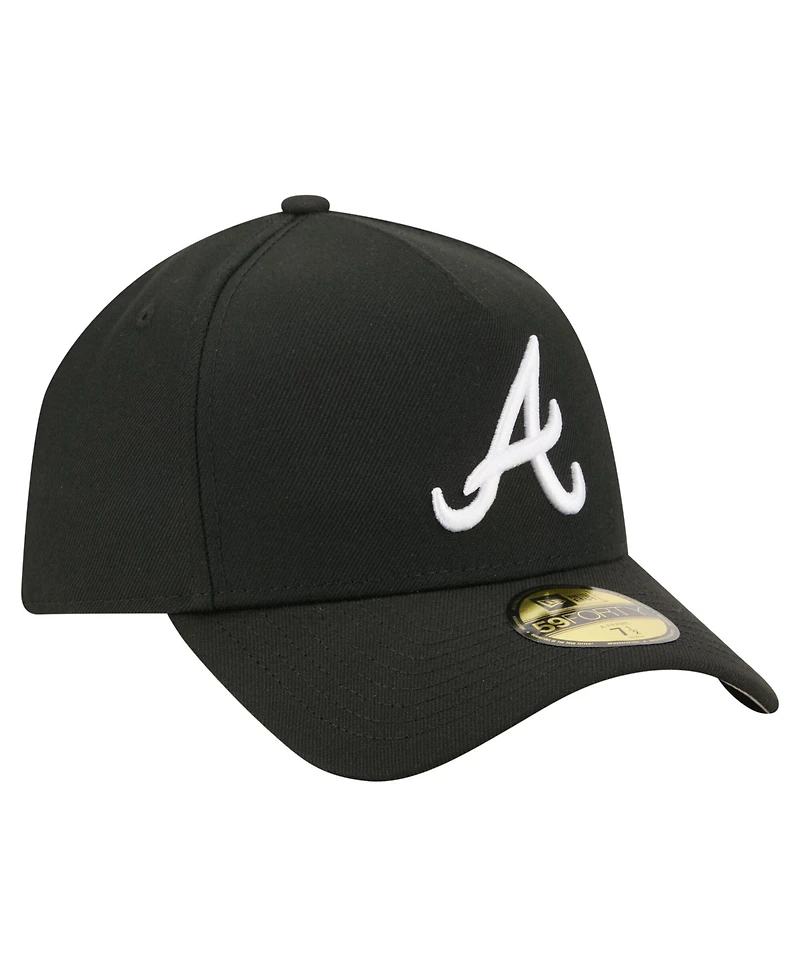 New Era Men's Black Atlanta Braves A-Frame 59FORTY Fitted Hat