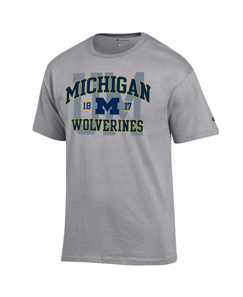 Champion Men's Heather Gray Michigan Wolverines Varsity T-Shirt