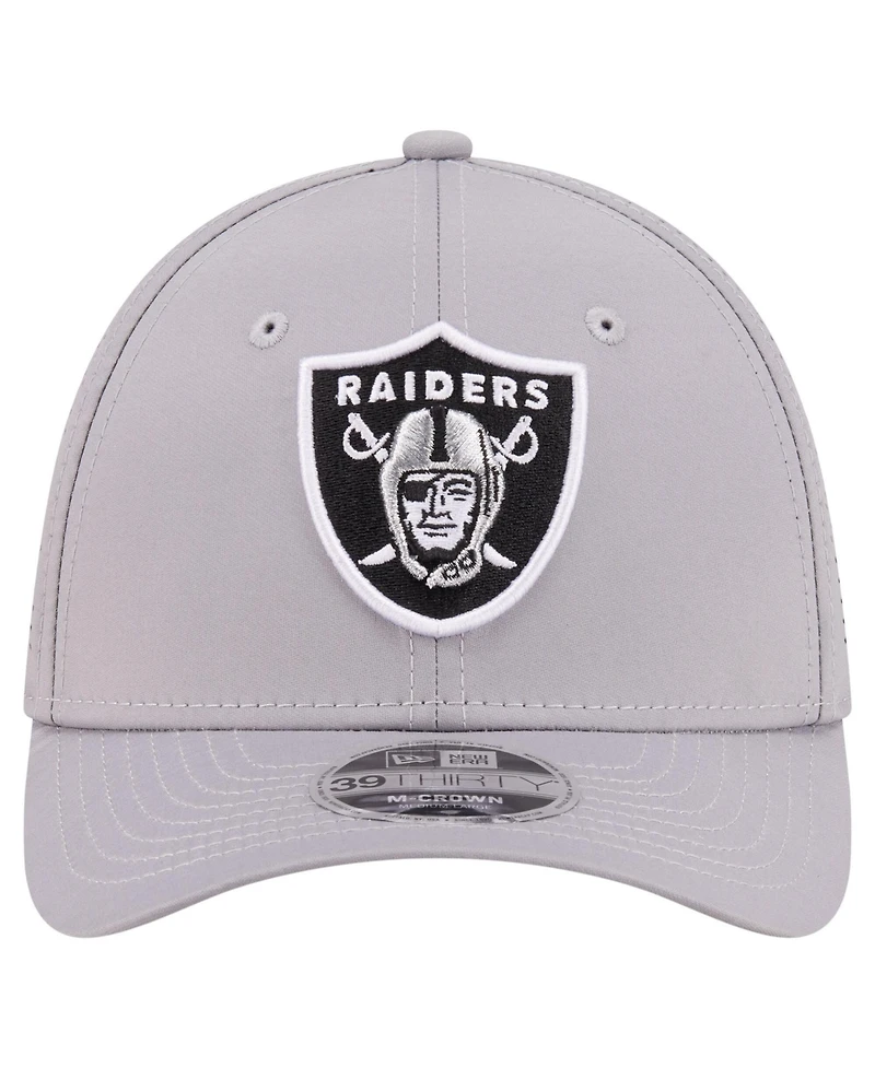 New Era Men's Gray Las Vegas Raiders 39THIRTY M-Crown Flex Fit Hat