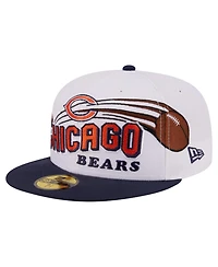 New Era Men's White/Navy Chicago Bears Retro Swoop 59FIFTY Fitted Hat