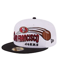 New Era Men's White/Black San Francisco 49ers Retro Swoop 59FIFTY Fitted Hat