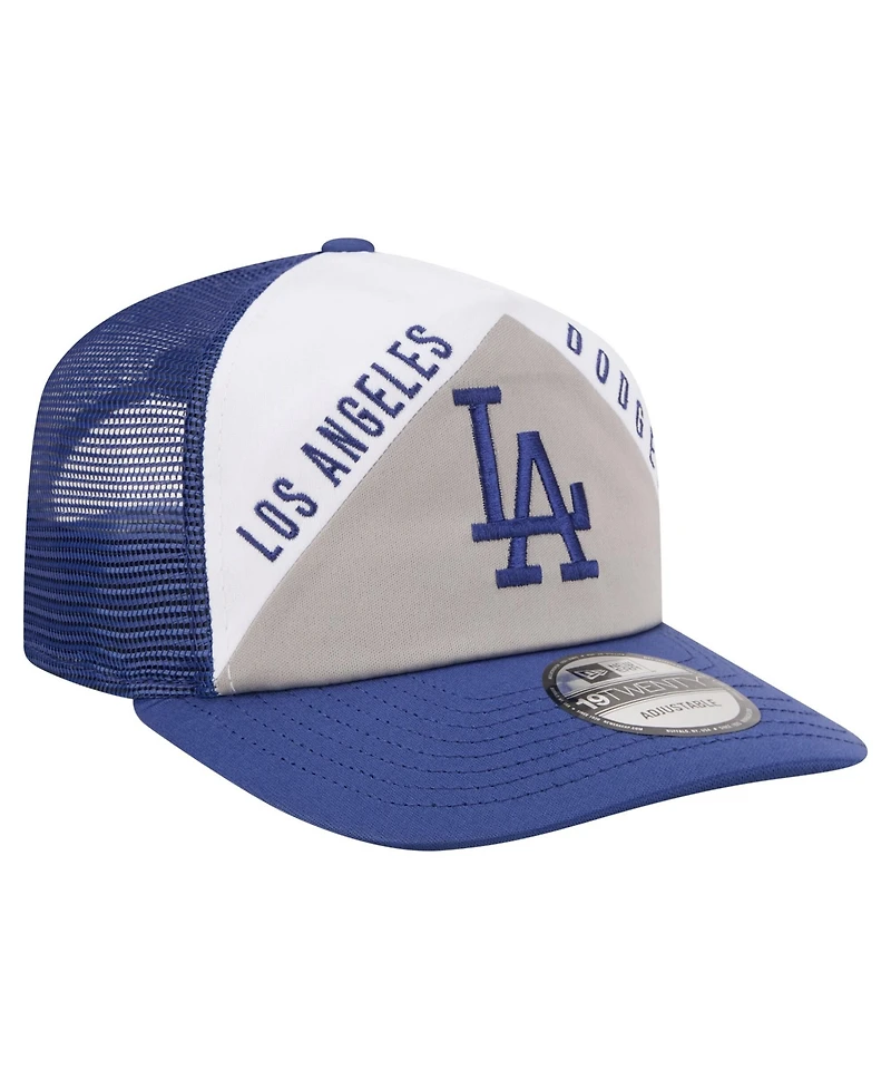 New Era Men's White/Royal Los Angeles Dodgers Retro Cut 19TWENTY Adjustable Trucker Hat