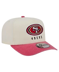 New Era Men's Cream/Scarlet San Francisco 49ers Washed A-Frame 9FIFTY Snapback Hat