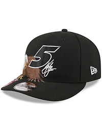 New Era Men's Black Kyle Larson Patriotic Eagle Flag A-Frame 9FIFTY Snapback Hat