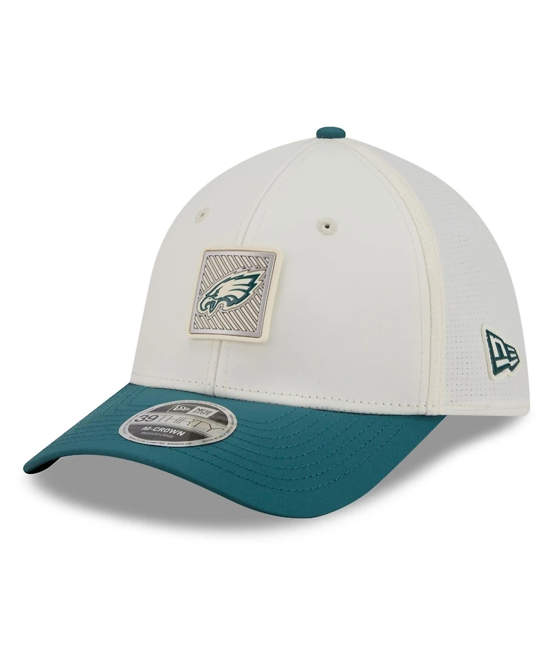 New Era Men's Cream/Midnight Green Philadelphia Eagles 2026 Nfl Training Camp 39THIRTY Flex Hat
