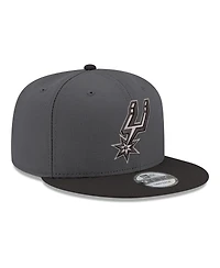 New Era Men's Gray/Black San Antonio Spurs Logo 2-Tone 9FIFTY Snapback Hat