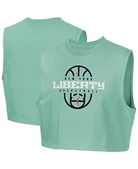 Nike Big Girls Mint New York Liberty 2026 Authentic Practice Sleeveless Cropped T-Shirt