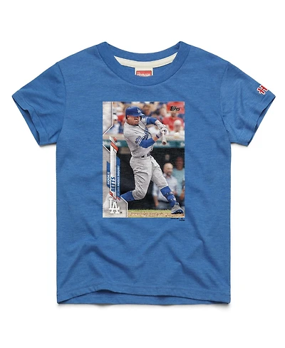 Homage Big Boys and Girls Mookie Betts Royal Los Angeles Dodgers Topps Baseball Card Tri-Blend T-Shirt