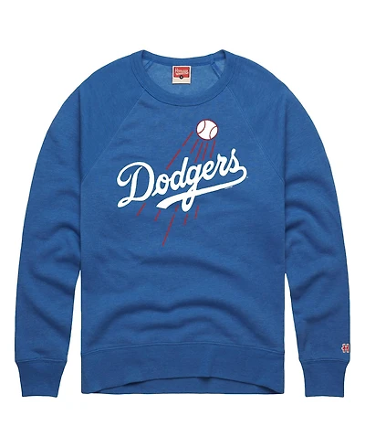 Homage Men's Royal Los Angeles Dodgers Cooperstown Collection Raglan Tri-Blend Sweatshirt