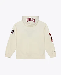 Mitchell & Ness Men's Cream Chicago Bulls Hardwood Classics Chainstitch Premium Fleece Hoodie
