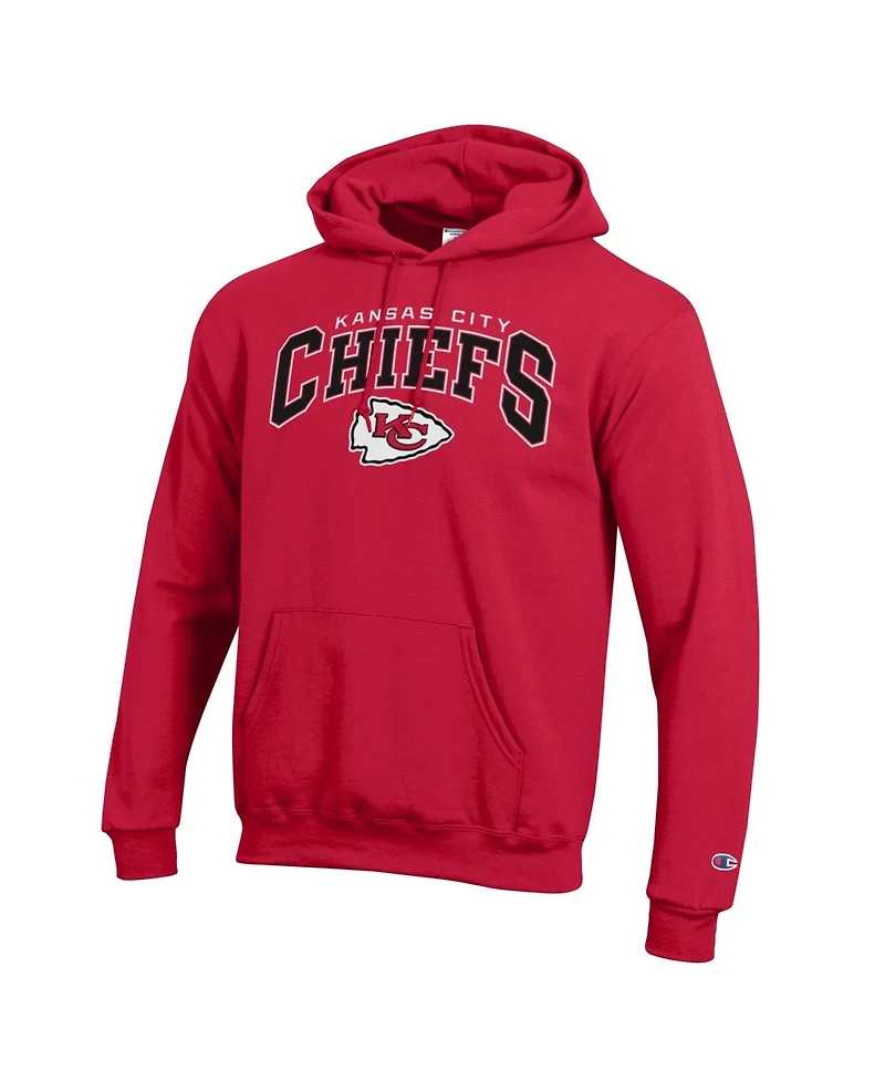 Champion Men's Red Kansas City Chiefs Powerblend Arch over Logo Hoodie