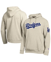 Champion Men's Oatmeal Los Angeles Dodgers All Star Chenille Patch Hoodie
