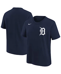 Nike Big Boys and Girls Athletic Navy Detroit Tigers Wordmark T-Shirt