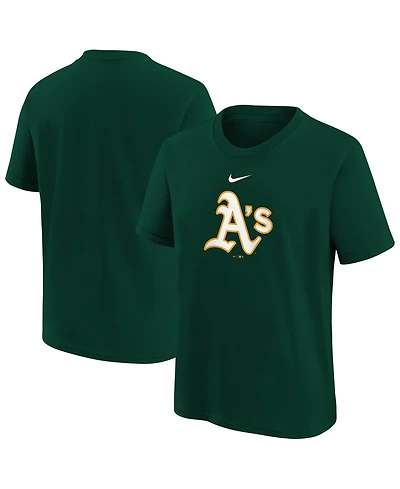 Nike Big Boys and Girls Green Athletics Large Logo T-Shirt