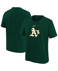 Nike Big Boys and Girls Green Athletics Large Logo T-Shirt