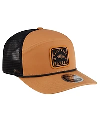 New Era Men's Brown/Black Baltimore Ravens Team Patch Split Panel 9SEVENTY Adjustable Trucker Hat