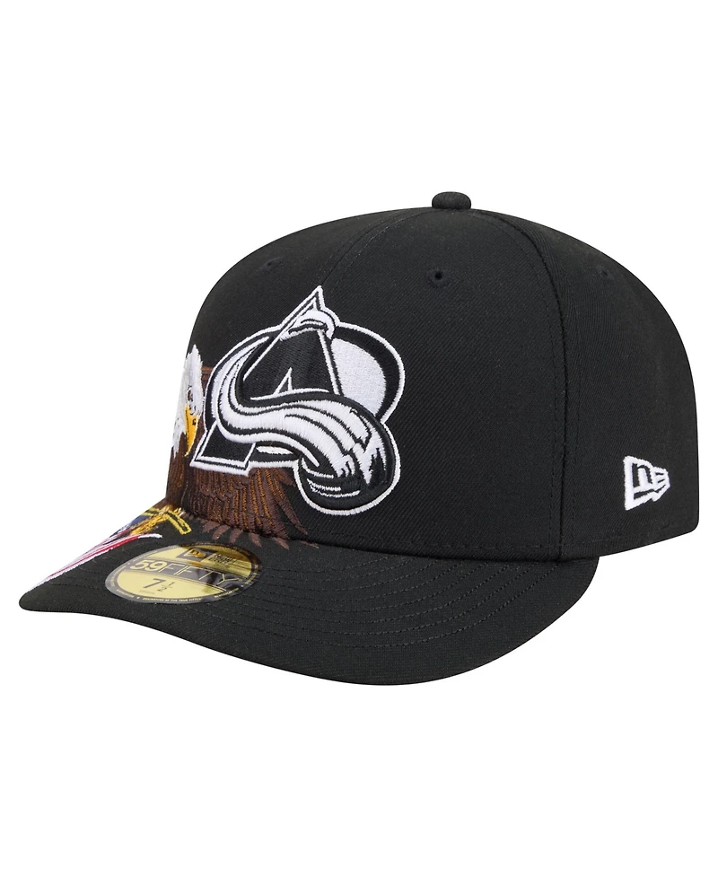 New Era Men's Black Colorado Avalanche Freedom Pre-Curved 59FIFTY Fitted Hat