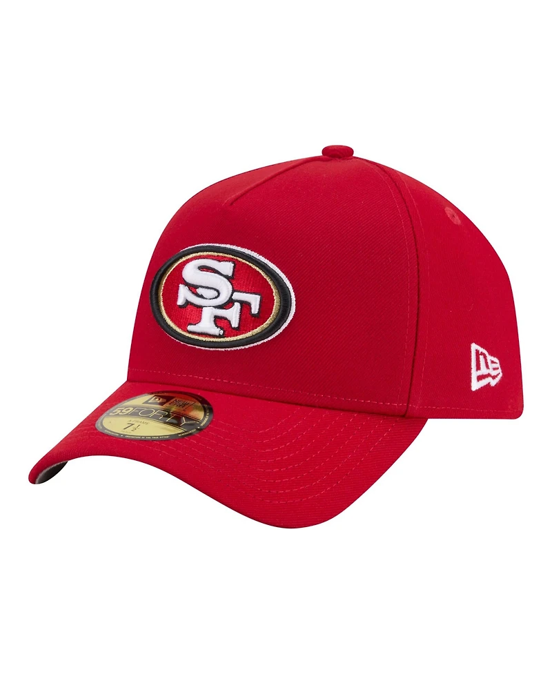 New Era Men's Scarlet San Francisco 49ers A-Frame 59FORTY Fitted Hat