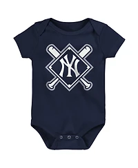 Outerstuff Baby Boys and Girls 3-Piece New York Yankees Home Plate Creeper Set