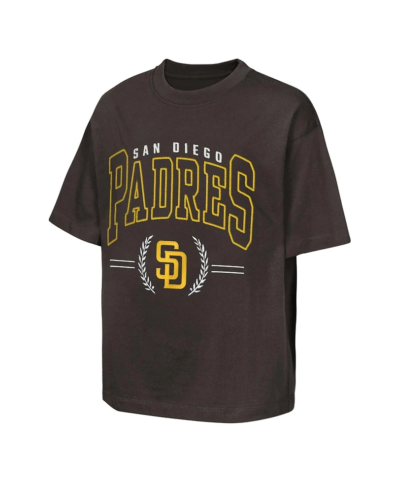 Outerstuff Big Boys and Girls Brown San Diego Padres Premium World Class T-Shirt