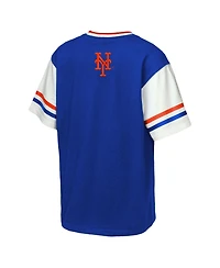 Outerstuff Big Boys and Girls Royal New York Mets League Base Runner Ringer T-Shirt