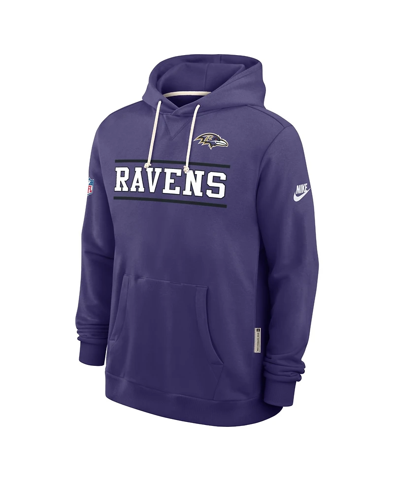 Nike Men's Purple Baltimore Ravens Alt Sideline Standard Issue Dri-fit Hoodie