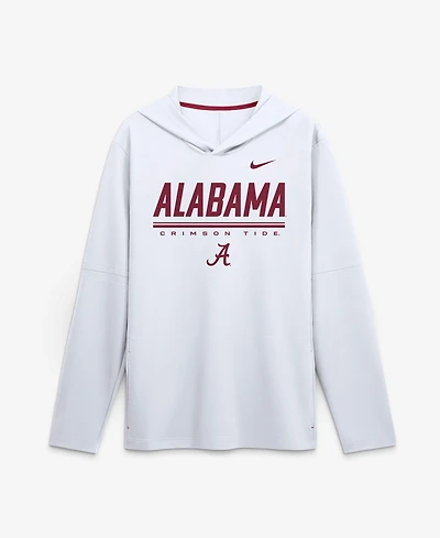 Nike Men's White Alabama Crimson Tide 2026 Sideline Lightweight Long Sleeve Hooded Dri-fit T-Shirt