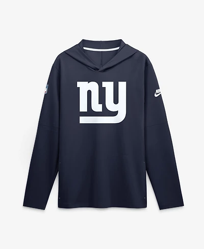 Nike Men's Navy New York Giants Sideline Dri-fit Long Sleeve Hooded T-Shirt