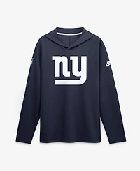 Nike Men's Navy New York Giants Sideline Dri-fit Long Sleeve Hooded T-Shirt