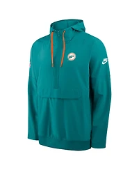 Nike Men's Aqua Miami Dolphins Alt Anorak Half-Zip Hooded Jacket