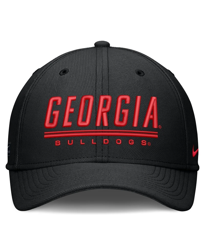 Nike Men's Black Georgia Bulldogs Game Day Rise Swooshflex Hat