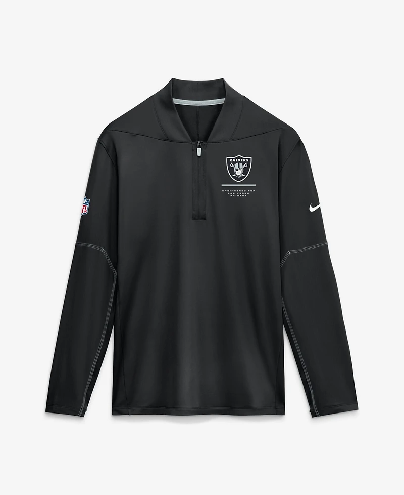 Nike Men's Black Las Vegas Raiders Sideline Dri-fit Half-Zip Pullover Sweatshirt
