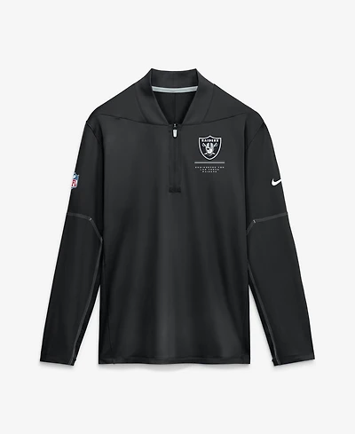 Nike Men's Black Las Vegas Raiders Sideline Dri-fit Half-Zip Pullover Sweatshirt