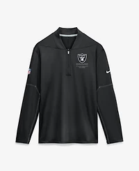 Nike Men's Black Las Vegas Raiders Sideline Dri-fit Half-Zip Pullover Sweatshirt