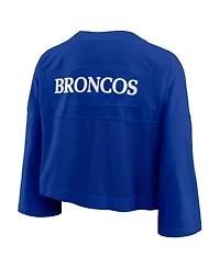 Nike Women's Royal Denver Broncos Rewind Cropped Mesh Dri-fit Fashion Jersey