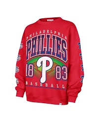 '47 Brand Women's Red Philadelphia Phillies Trendy Team Go Big Oversized Sweatshirt