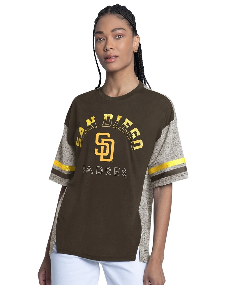 G-iii 4Her by Carl Banks Women's Brown San Diego Padres Off-Season Oversized Top