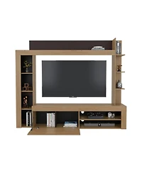 Fm Furniture Entertainment Center, Tv Stand with Shelves and Cabinets