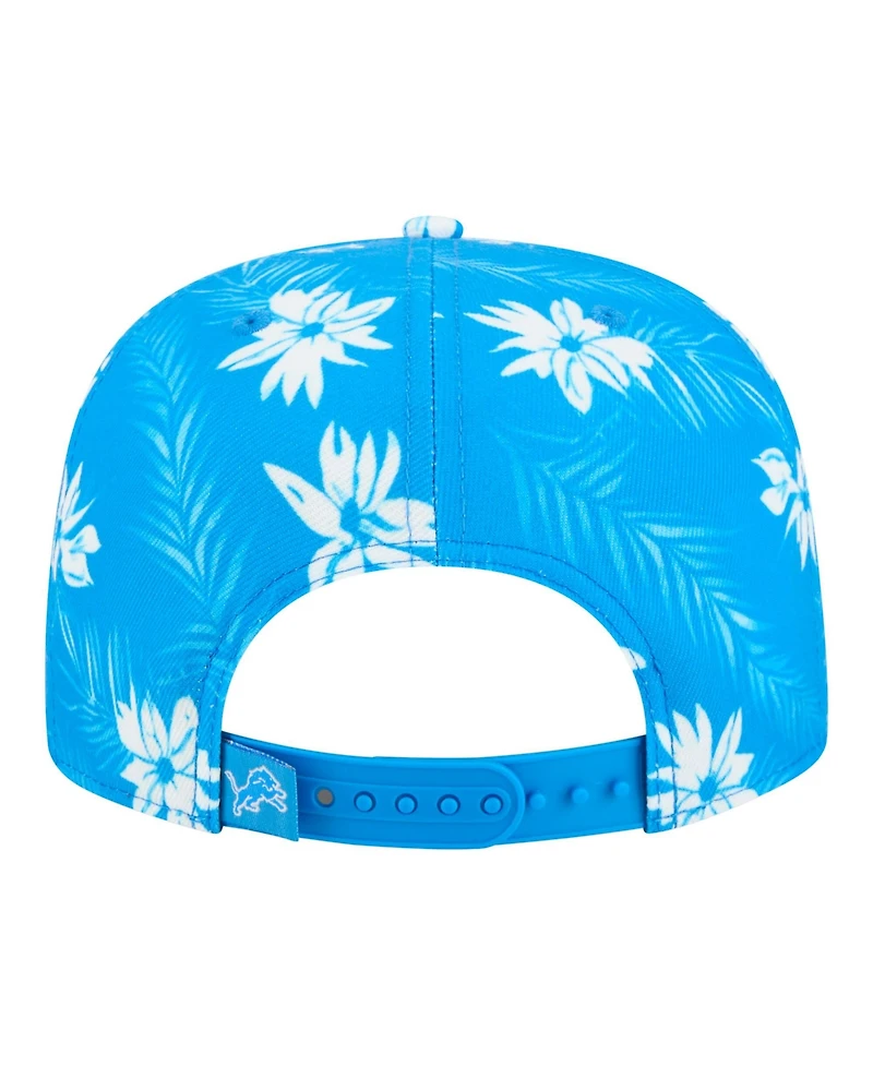 New Era Men's Blue Detroit Lions Palm Print A-Frame 9FIFTY Snapback Hat