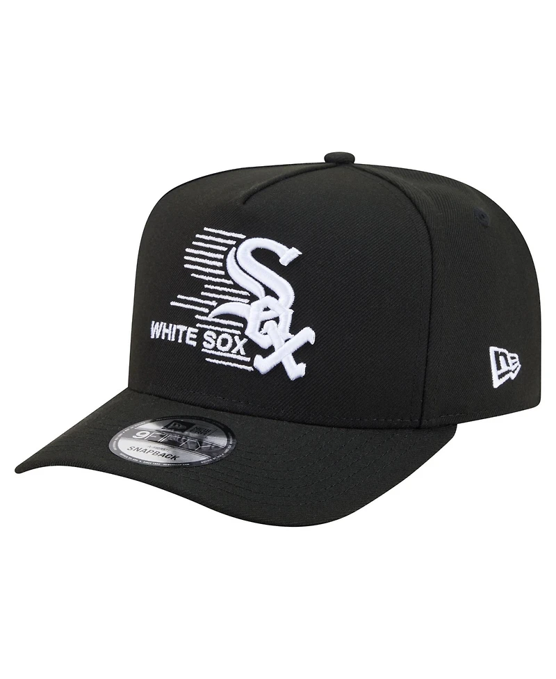 New Era Men's Black Chicago White Sox Motion A-Frame 9FIFTY Snapback Hat