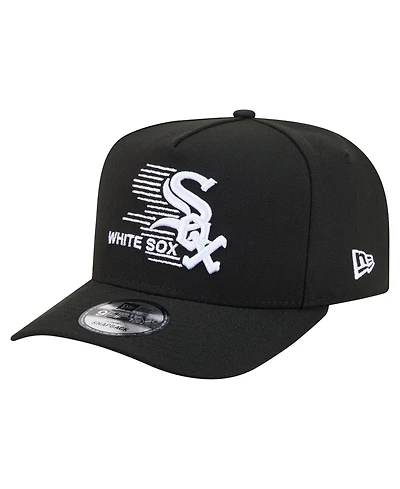 New Era Men's Black Chicago White Sox Motion A-Frame 9FIFTY Snapback Hat