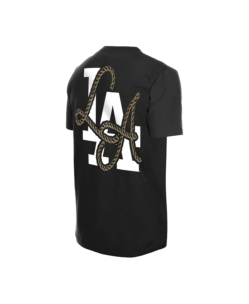New Era Men's Black Los Angeles Dodgers Injection Lifestyle Urban Ranchwear T-Shirt