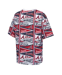 Outerstuff Big Boys and Girls Red Atlanta Braves All-Over Pennant T-Shirt