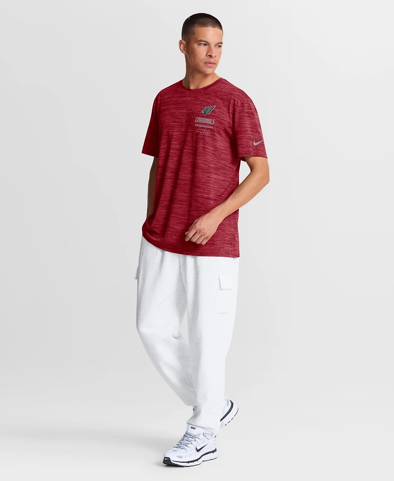 Nike Men's Cardinal Arizona Cardinals Sideline Double Covered Dri-fit Velocity T-Shirt