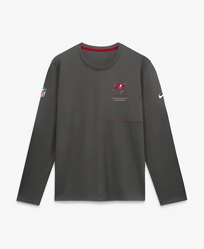 Nike Men's Pewter Tampa Bay Buccaneers Sideline Coaches Uv Dri-fit Long Sleeve Shirt