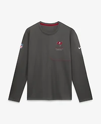 Nike Men's Pewter Tampa Bay Buccaneers Sideline Coaches Uv Dri-fit Long Sleeve Shirt