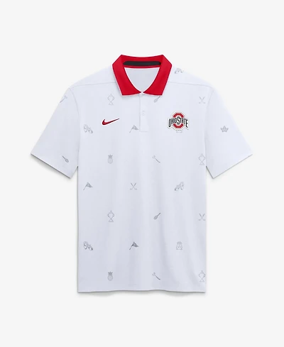 Nike Men's White Ohio State Buckeyes Vapor Pattern Dri-fit Polo Shirt