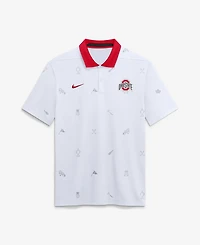 Nike Men's White Ohio State Buckeyes Vapor Pattern Dri-fit Polo Shirt