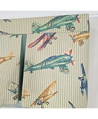 Rlf Home Air Show Pleated Window Valance 100% Cotton Rod Pocket