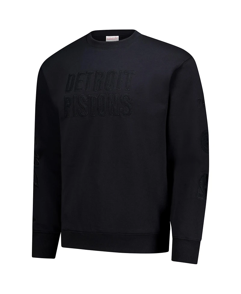 Mitchell & Ness Men's Black Detroit Pistons Phantom Fleece Sweatshirt